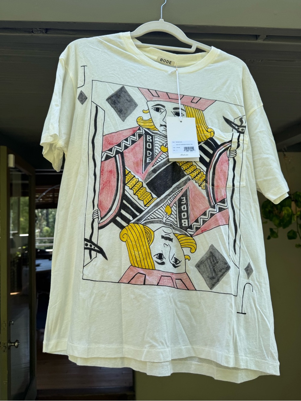 Bode Men’s White Short Sleeve Playing Card Graphic Tee - New with tags - S - Picture 2 of 6